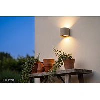 Lucide ARMIN LED sienas gaismeklis 7W CCT 13,5cm IP54 pelēkbrūns