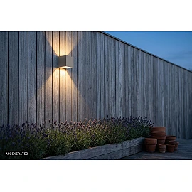 Lucide ARMIN LED wall light 7W CCT 10cm IP54 taupe