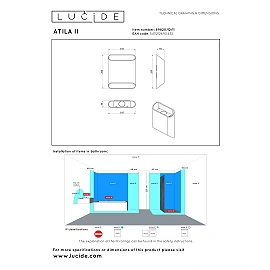 Lucide ATILA II LED wall light 10W CCT H20cm IP54 chrome