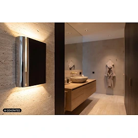 Lucide ATILA II LED wall light 10W CCT H17cm IP54 chrome
