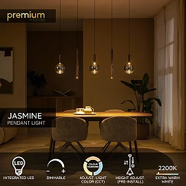 Lucide JASMINE LED pendant light 20W CCT 138cm IP20 copper