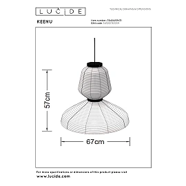 Lucide KEENU pendant light E27 Ø67cm IP20 white