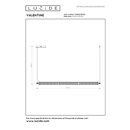 Lucide VALENTINE LED piekaramais gaismeklis 36W CCT 122,5 cm šampanieša