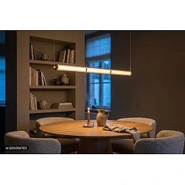 Lucide VALENTINE LED piekaramais gaismeklis 36W CCT 122,5 cm šampanieša
