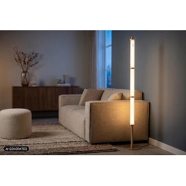 Lucide VALENTINE LED floor lamp 37W CCT Ø23 cm champagne