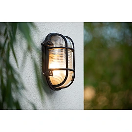 Wall light outdoor "DUDLEY", 1x E27, black- aluminum, glass - 11891-20-30 (Lucide)
