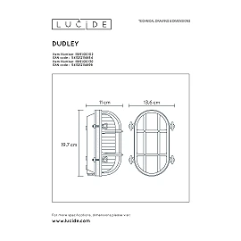 Wall light outdoor "DUDLEY", 1x E27, black- aluminum, glass - 11891-20-30 (Lucide)