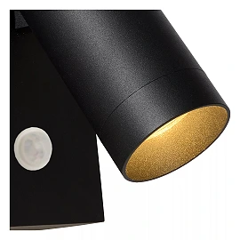 TAYLOR outdoor wall spotlight 1xGU10, IP54, motion sensor, Black (Lucide)
