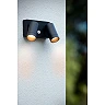 TAYLOR outdoor wall spotlight 2xGU10, IP54, motion sensor, Black (Lucide)