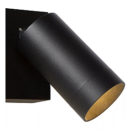 TAYLOR outdoor wall spotlight 2xGU10, IP54, motion sensor, Black (Lucide)