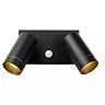 TAYLOR outdoor wall spotlight 2xGU10, IP54, motion sensor, Black (Lucide)
