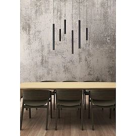 LORENZ LED pendant light Ø120 cm 6x4 W black (Lucide)
