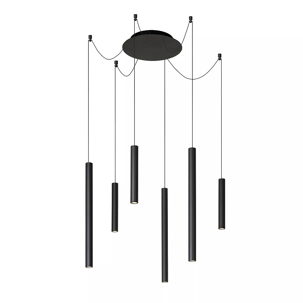 LORENZ LED pendant light Ø120 cm 6x4 W black (Lucide)