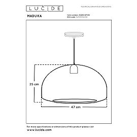 MADUKA piekarama lampa 1xE27 melna (Lucide)
