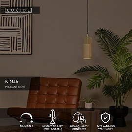 NINJA Pendant light Ø11,5 cm 1xE27 yellow (Lucide)