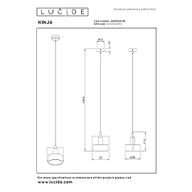 NINJA Pendant light Ø20 cm 1xE27 grey (Lucide)