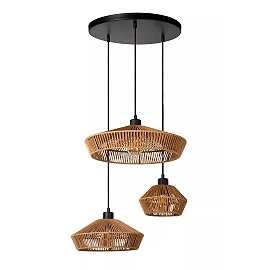 YUNKAI Pendant light Ø60 cm 3xE27 natural (Lucide)
