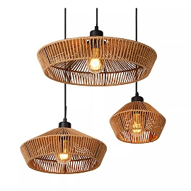 YUNKAI Pendant light Ø60 cm 3xE27 natural (Lucide)