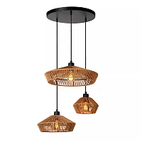YUNKAI Pendant light Ø60 cm 3xE27 natural (Lucide)