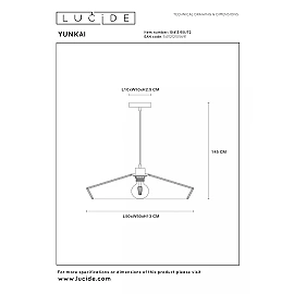YUNKAI Pendant light Ø50 cm 1xE27 natural (Lucide)