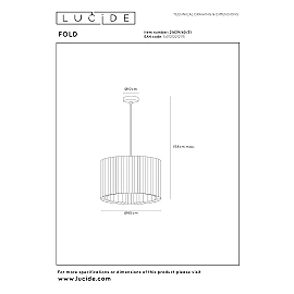 FOLD — Pendant light Ø40 cm, 1xE27, White (Lucide)