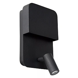Sienas/gultas lampa BOXER LED 5W 3000K ar USB, melna (Lucide)