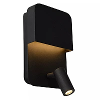Sienas/gultas lampa BOXER LED 5W 3000K ar USB, melna (Lucide)