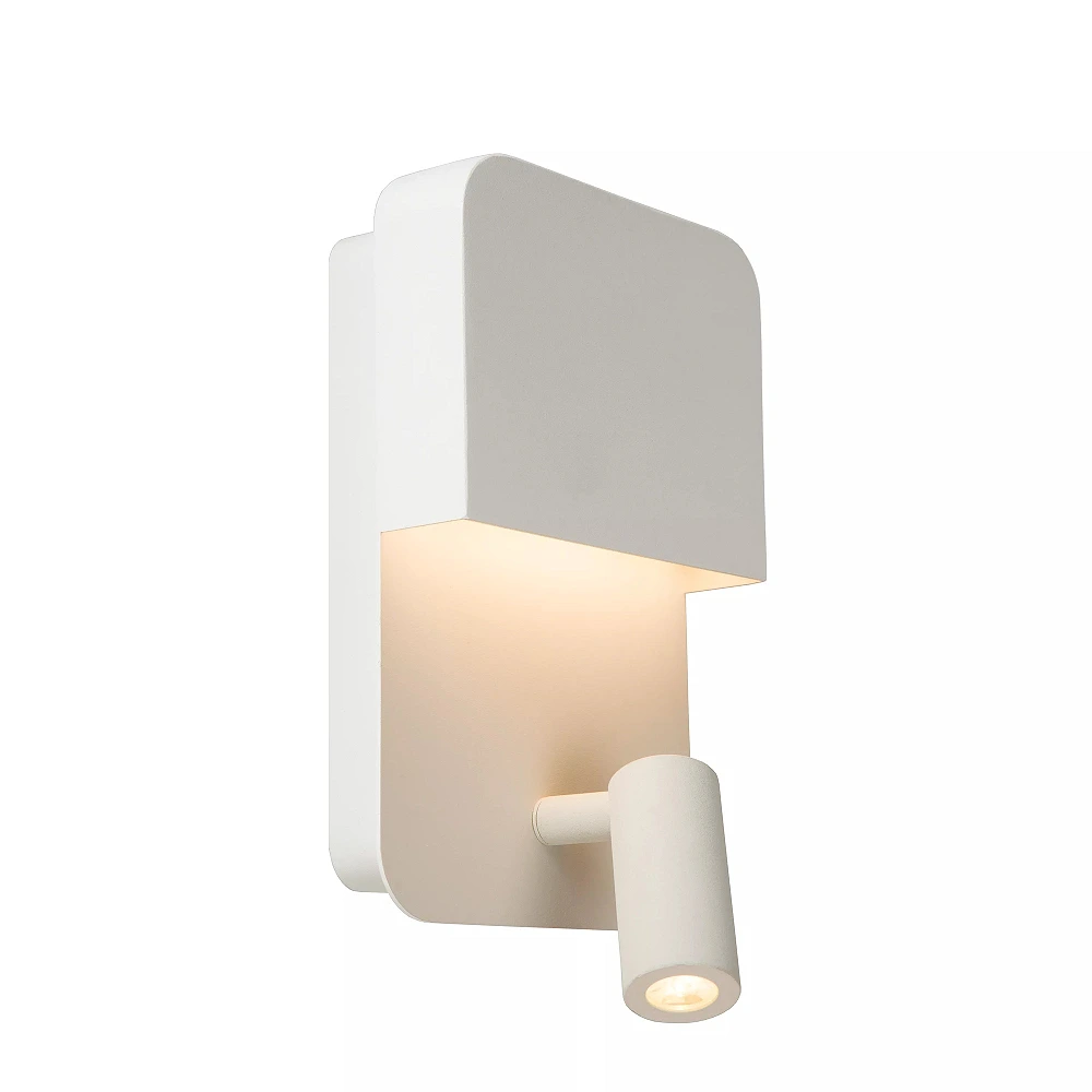 Sienas/gultas lampa BOXER LED 5W 3000K ar USB, balta (Lucide)