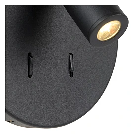 BENTJER LED bedside/wall light Ø14 cm 6 W black (Lucide)