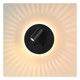 BENTJER LED bedside/wall light Ø14 cm 6 W black (Lucide)