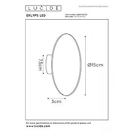 EKLYPS LED wall light 1x7 W black (Lucide)