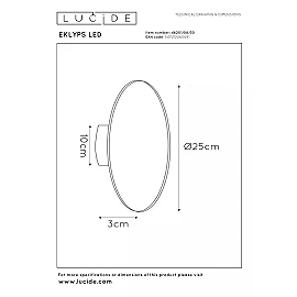 EKLYPS LED wall light 1x9 W black (Lucide)