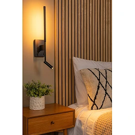 FINAN LED wall light 6+3 W 2700 K with USB-C black (Lucide)