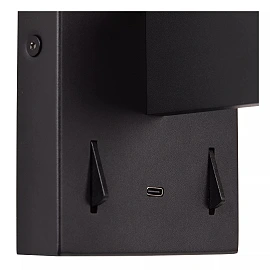 FINAN LED wall light 6+3 W 2700 K with USB-C black (Lucide)