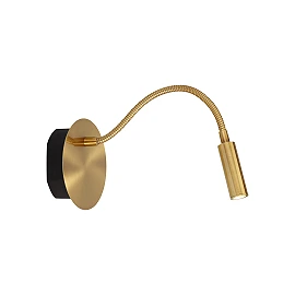 JOLIJN — Rechargeable wall/bedside lamp Ø11 cm, LED 1×2W 3000K, Matt Gold/Brass (Lucide)