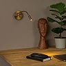 JOLIJN — Rechargeable wall/bedside lamp Ø11 cm, LED 1×2W 3000K, Matt Gold/Brass (Lucide)