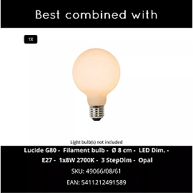 MACARONS wall light 1x40 W ocher yellow (Lucide)