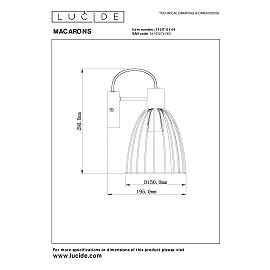 MACARONS wall light 1x40 W ocher yellow (Lucide)