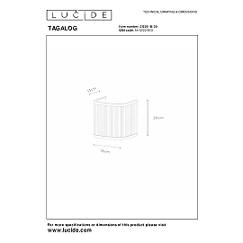 Wall light "TAGALOG", 1xE27, bamboo, black - 21229-18-30 (Lucide)