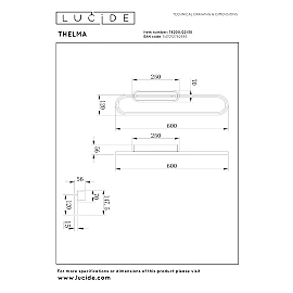 THELMA LED wall light 24 W 2700K black (Lucide)