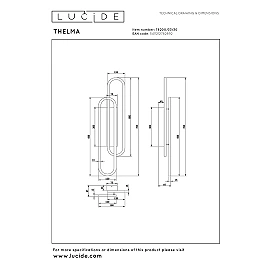 THELMA LED wall light 35 W 2700K black (Lucide)