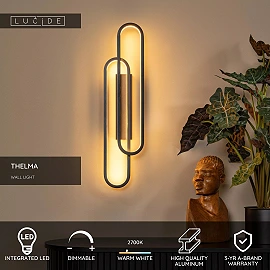 THELMA LED wall light 35 W 2700K black (Lucide)