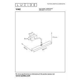 Vinz Wall Light with 2x G9, Gold or Black (Lucide)