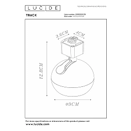 TRACK — Track spotlight, 1xGU10, IP20, Black (Lucide)