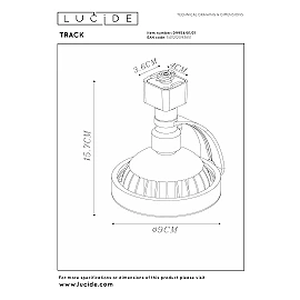TRACK DORIAN — Track spot, 1xGU10 (ES111), IP20, White (Lucide)