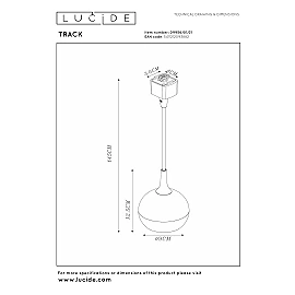TRACK — Track pendant, 1xGU10, IP20, White (Lucide)