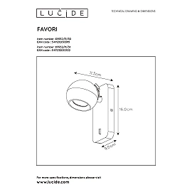 Wall spotlight "FAVORI", 1x GU10 - 09932-11-31 (Lucide)