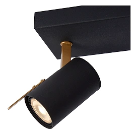Ceiling spotlight "GRONY", 2x GU10, black, matt gold, brass - 17998-10-30 (Lucide)