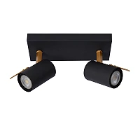 Ceiling spotlight "GRONY", 2x GU10, black, matt gold, brass - 17998-10-30 (Lucide)