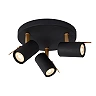 Ceiling spotlight "GRONY", 3x GU10, black, matt gold, brass - 17998-15-30 (Lucide)